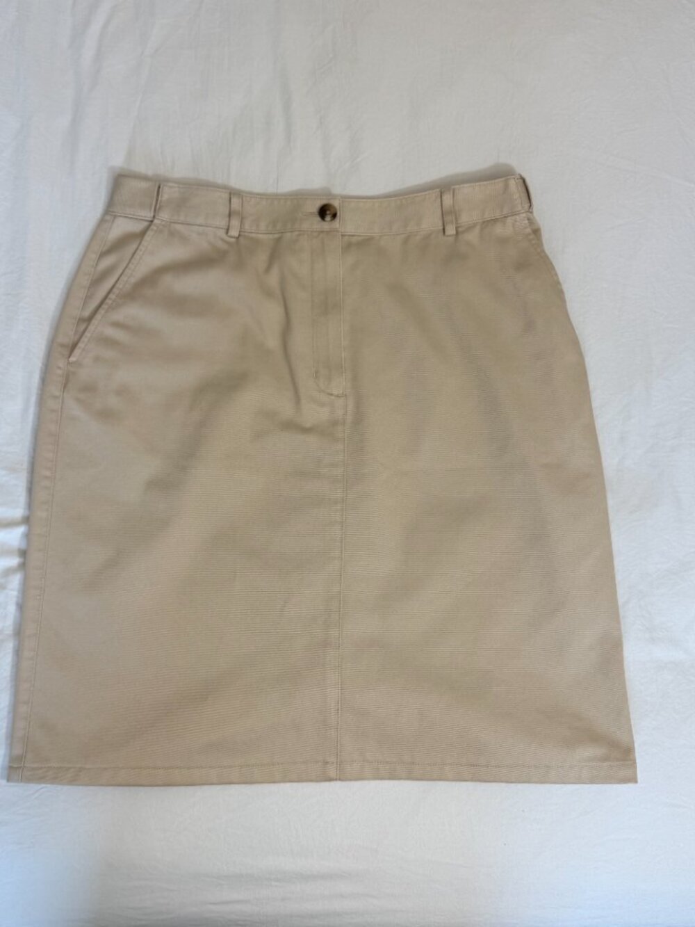 L.L. Bean Classic Fit Chino Skirt - Khaki/Stone Size 10 - Picture 6 of 7